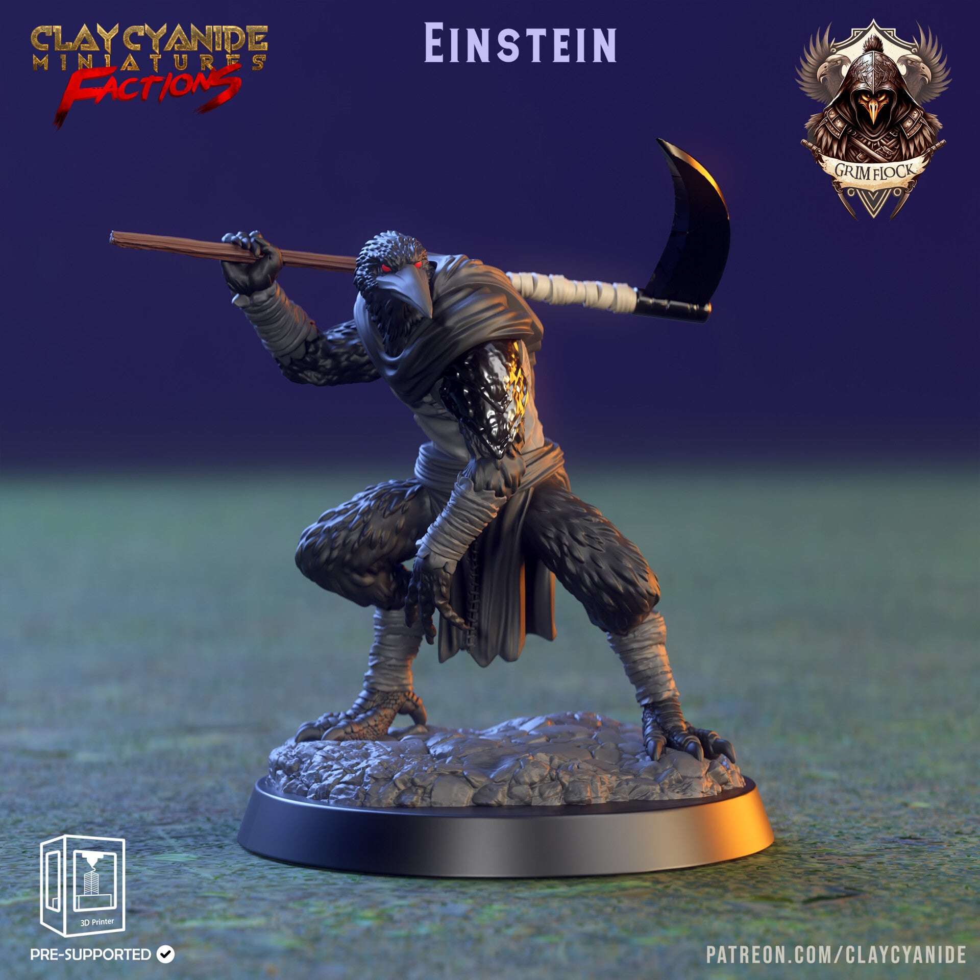 The Grimflock - Einstein - 32mm model - by Clay Cyanide