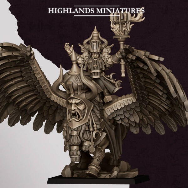 Sons Of Marduk - Great Sorcerer on Lamassu - By Highlands Miniatures
