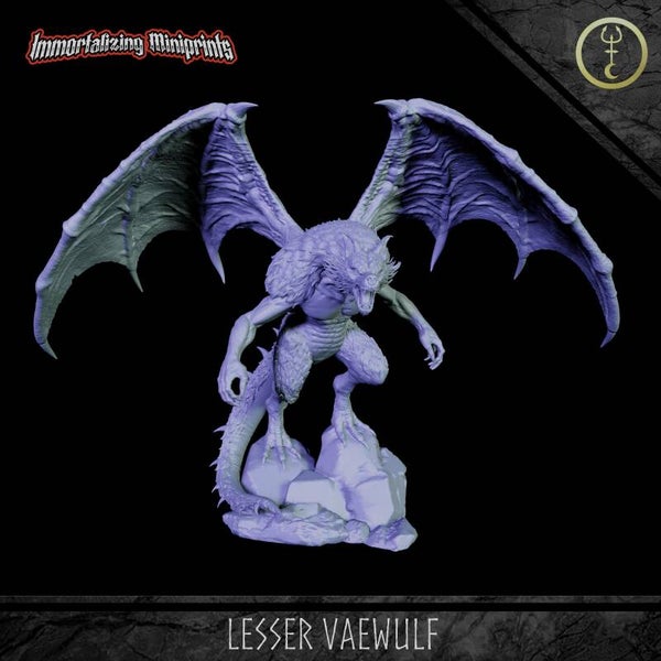 Lesser Vaewulf 1 - 32mm Large - by Immortalizing Miniprints