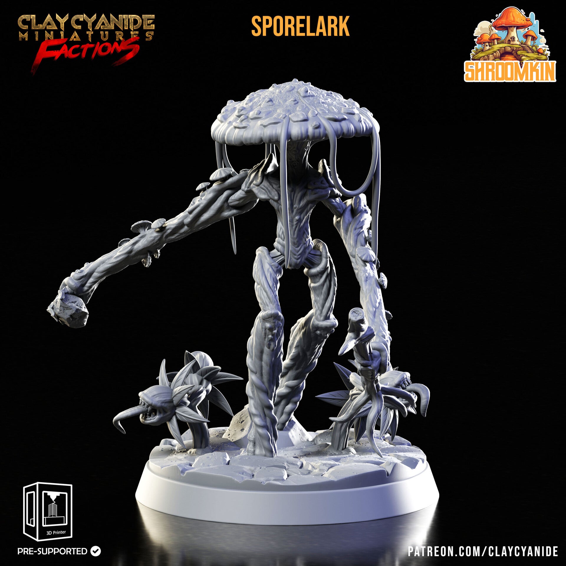 Shroomkin - Sporelark - 32mm model - by Clay Cyanide