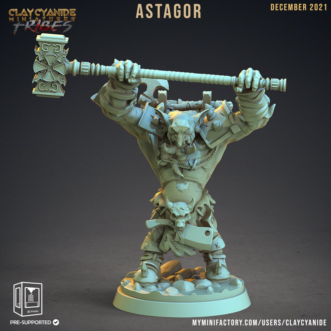 Wartrolls - Astagor - 32mm Large model - by Clay Cyanide