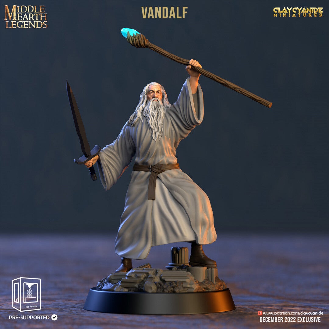 Middle Earth Legends - Vandalf - 32mm - by Clay Cyanide