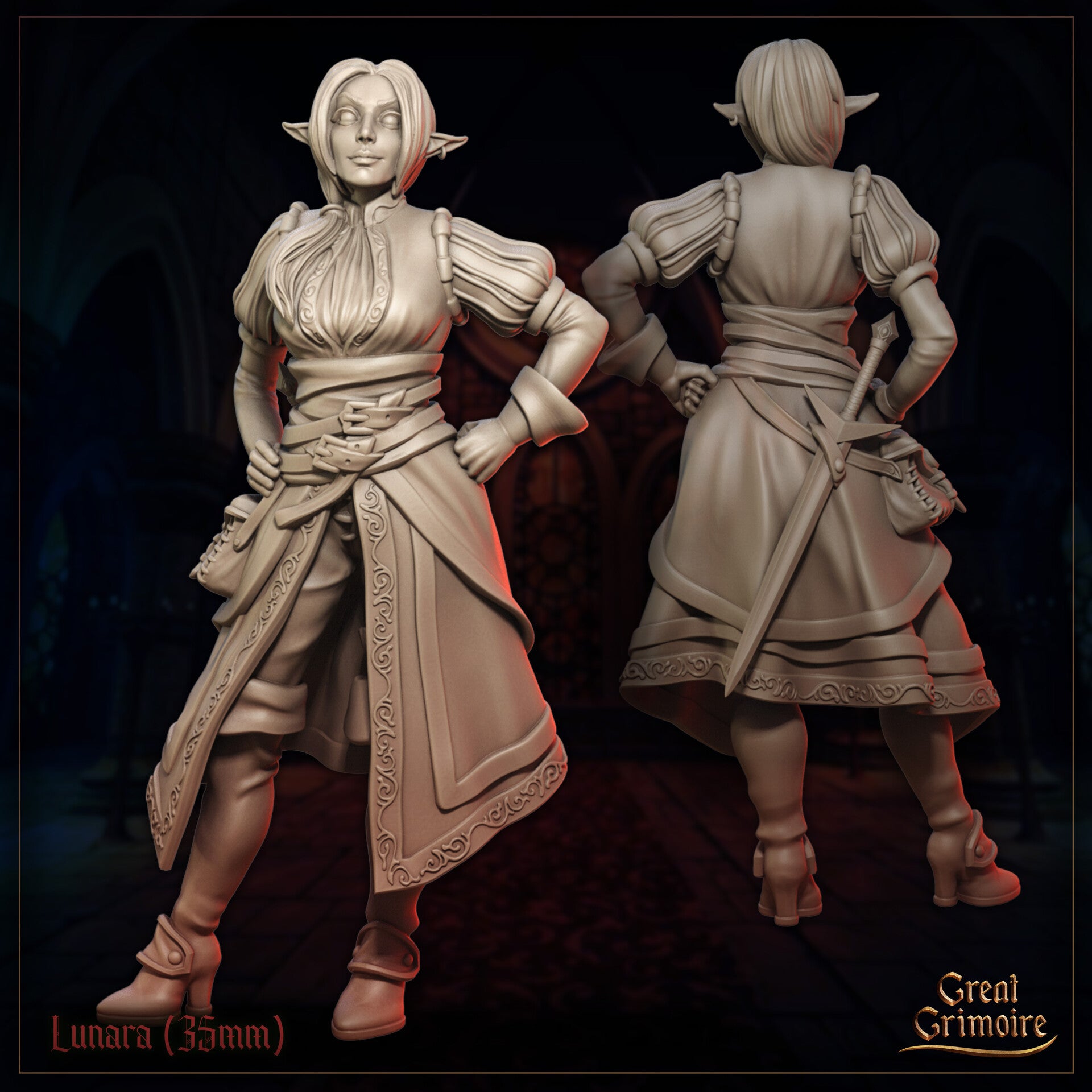 Shadows on the Blood Moon - Lunara - 32mm - by Great Grimoire