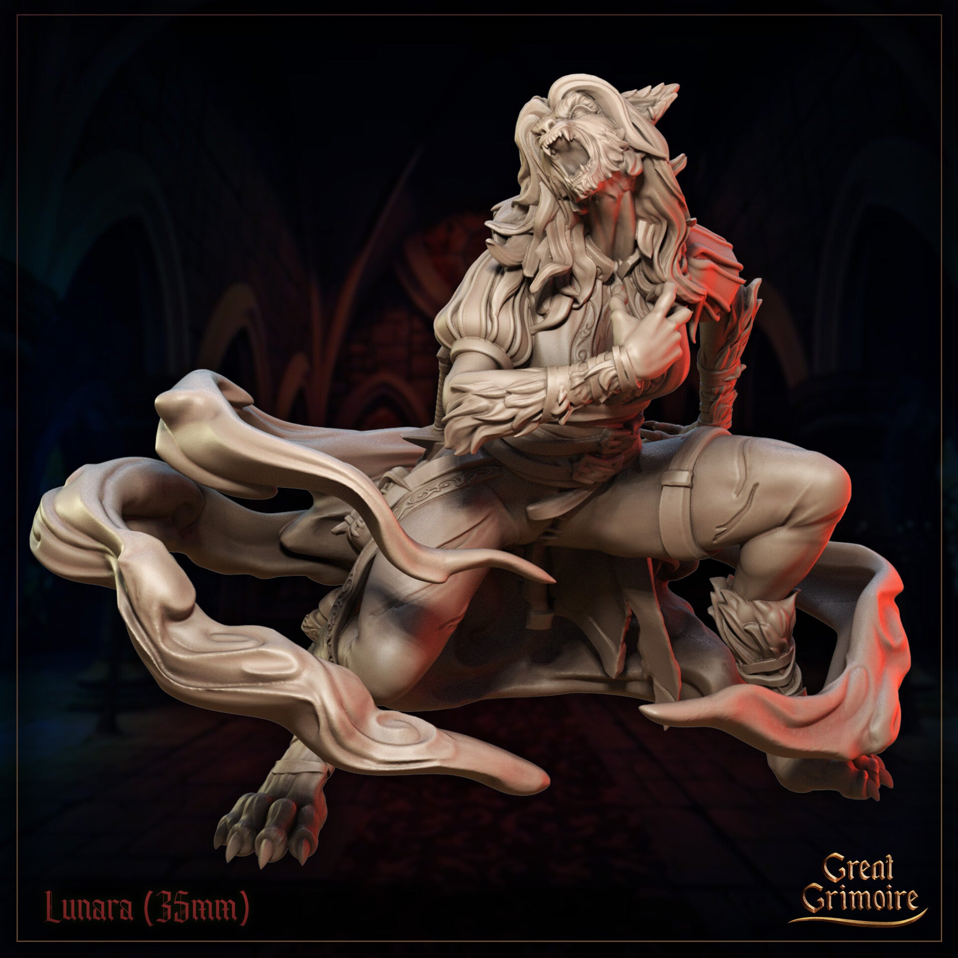 Shadows on the Blood Moon - Lunara Transformation - 32mm - by Great Grimoire
