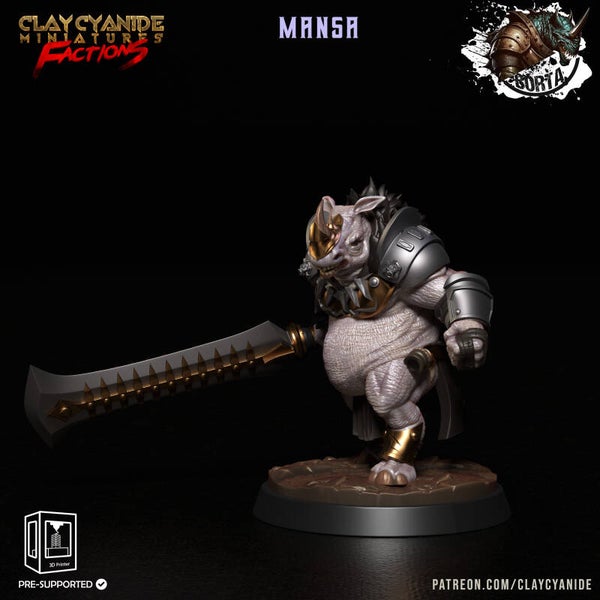 Battle Bortas - Mansa - 32mm model - by Clay Cyanide
