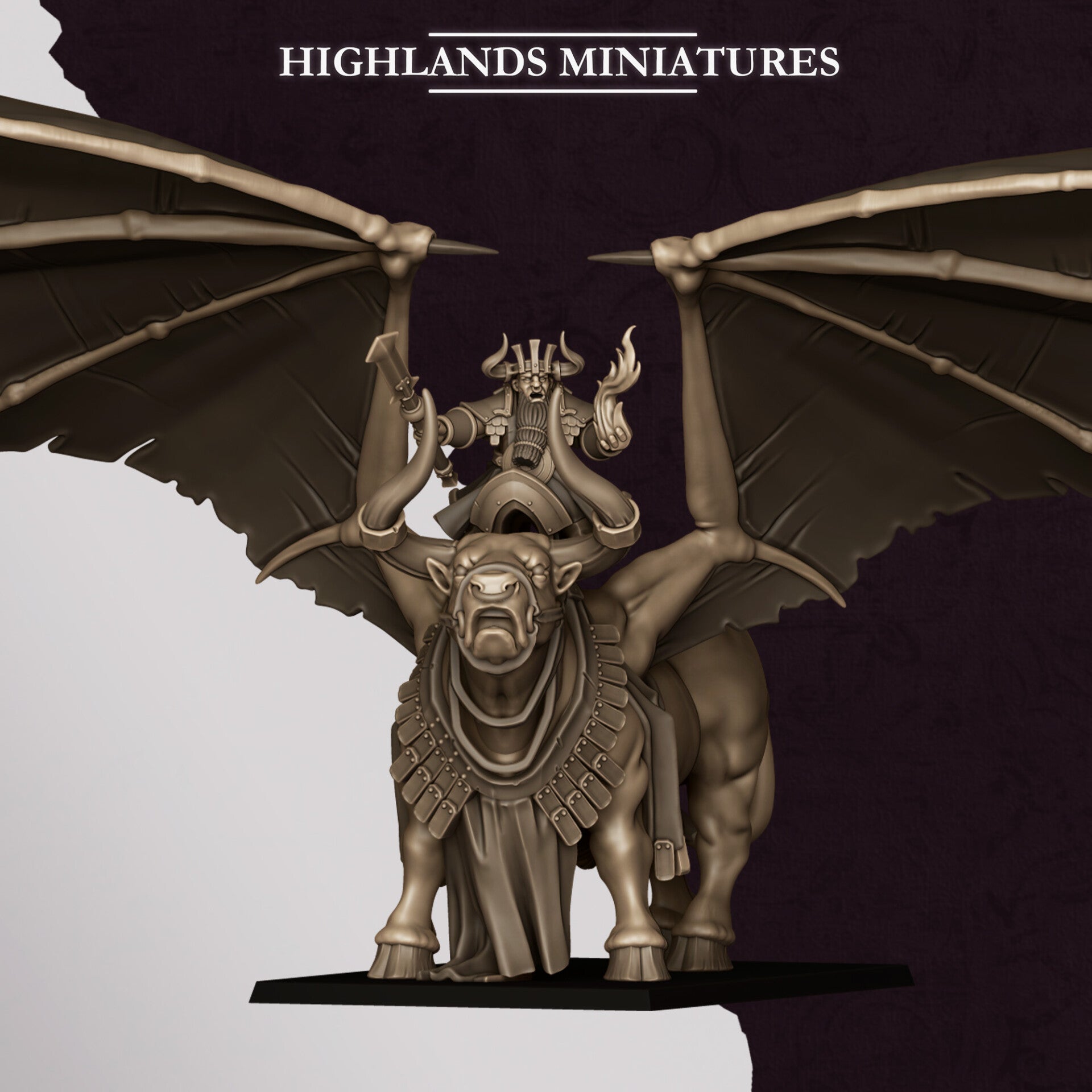Sons Of Marduk - Mounted Sorcerer on Marduk Bull - By Highlands Miniatures