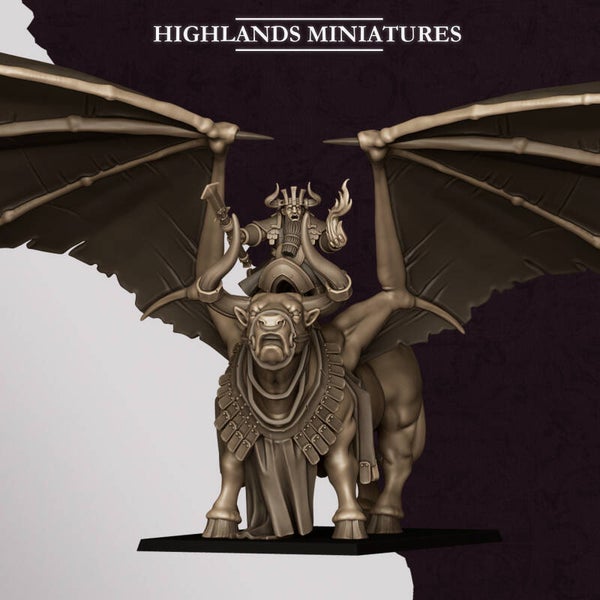 Sons Of Marduk - Mounted Sorcerer on Marduk Bull - By Highlands Miniatures