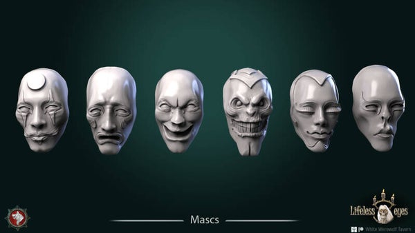 The Lifeless Eyes - 6x Masks - 32mm (mask ca. 6mm)