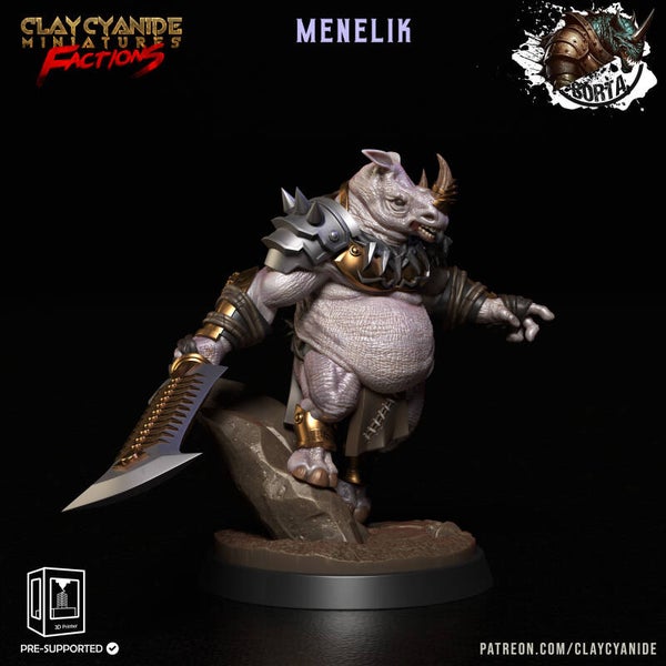 Battle Bortas - Menelik - 32mm model - by Clay Cyanide