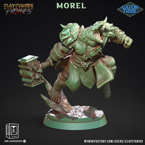 Gator Tribe - Morel - 32mm model - by Clay Cyanide