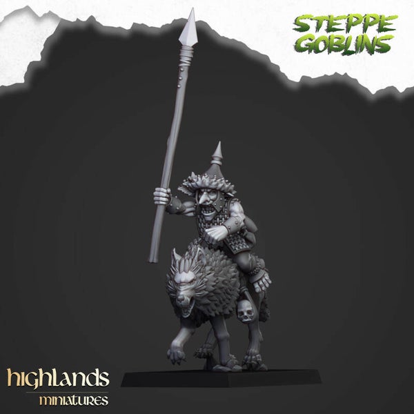 Steppe Goblins - Mounted Steppe Goblins with Spear 5x - By Highlands Miniatures