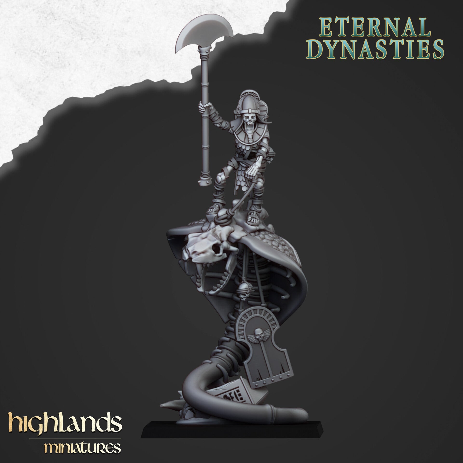 Eternal Dynasties - Mounted Ancient Guard Champion - By Highlands Miniatures