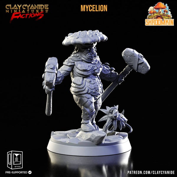 Shroomkin - Mycelion - 32mm model - by Clay Cyanide