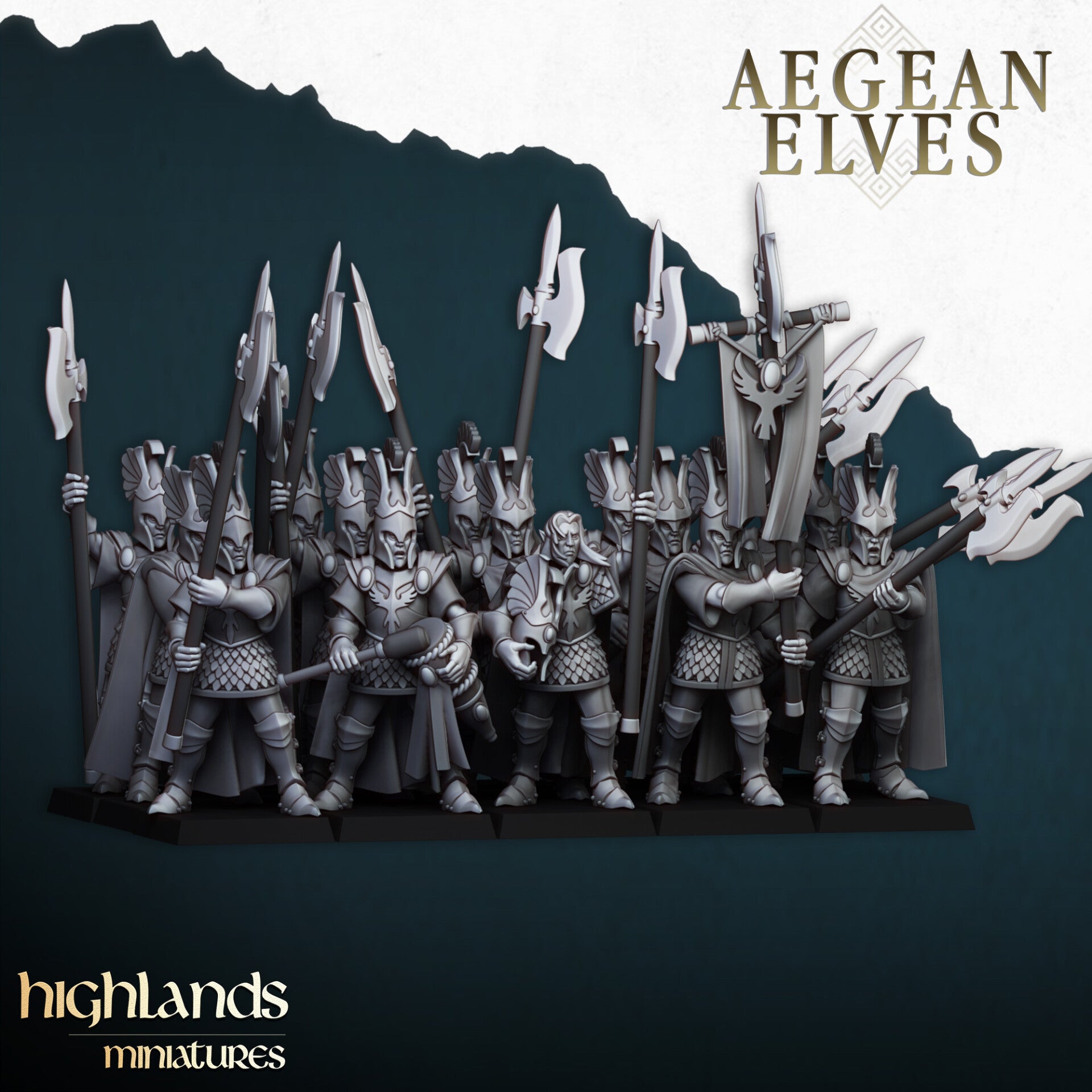 Aegean Elves - 5x Mycenean Guard (without command) - By Highlands Miniatures