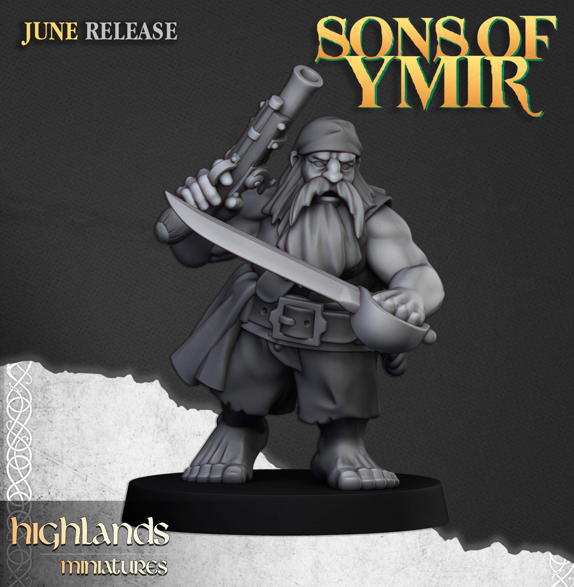 Dwarf Pirates 9x - By Highlands Miniatures