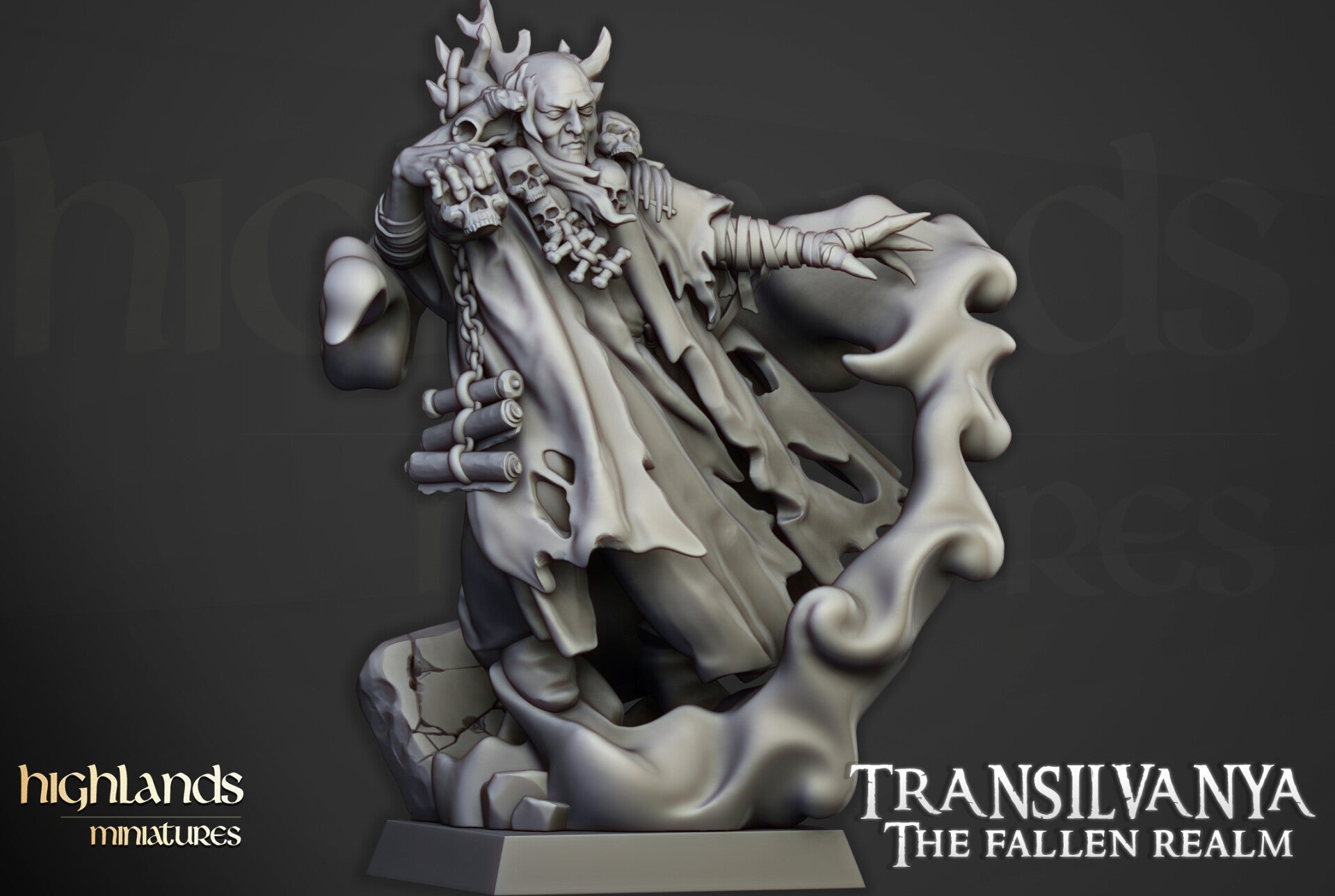Transilvanya - Necromancer on foot - By Highlands Miniatures