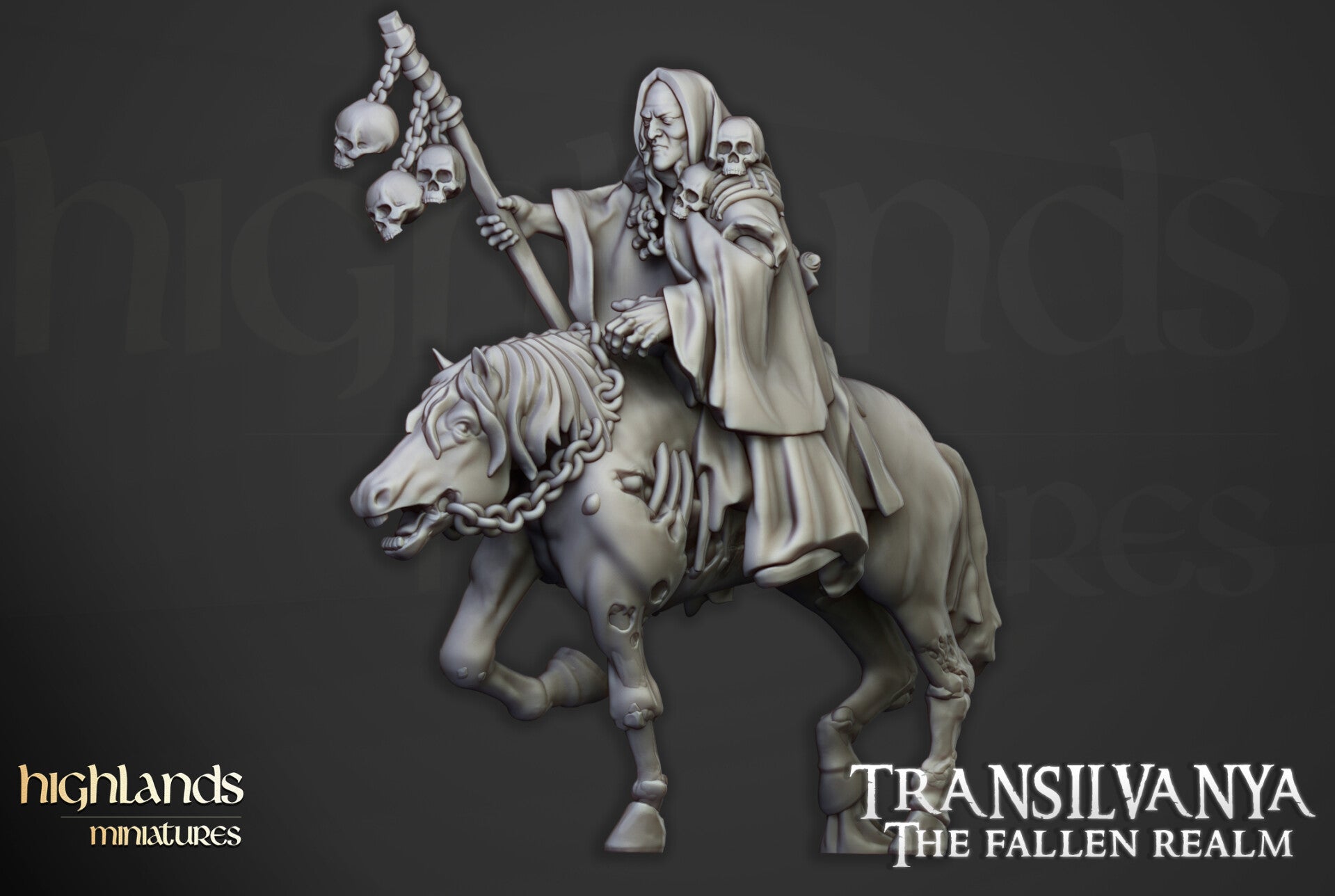 Transilvanya - Necromancer on horse - By Highlands Miniatures