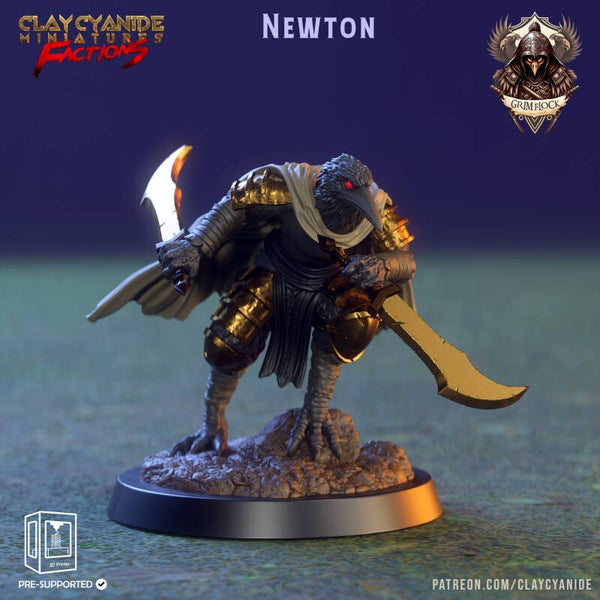 The Grimflock - Newton - 32mm model - by Clay Cyanide