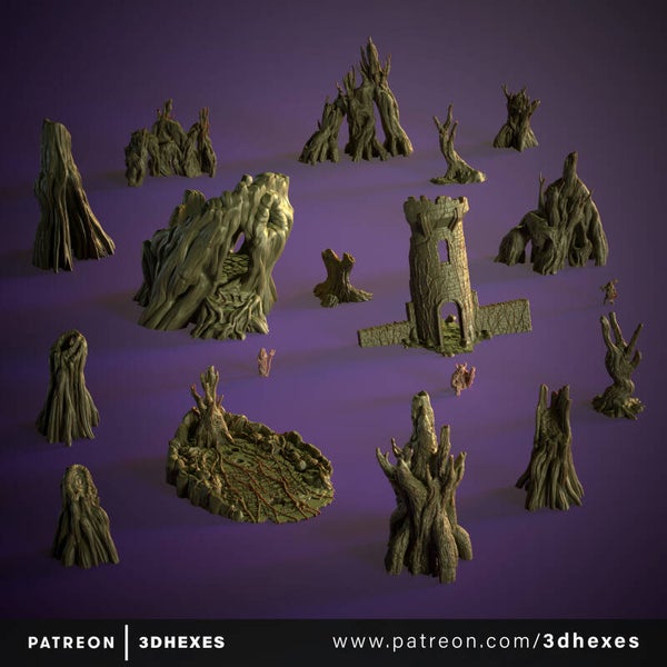 Kruel Swamps - Complete Set - by 3DHexes