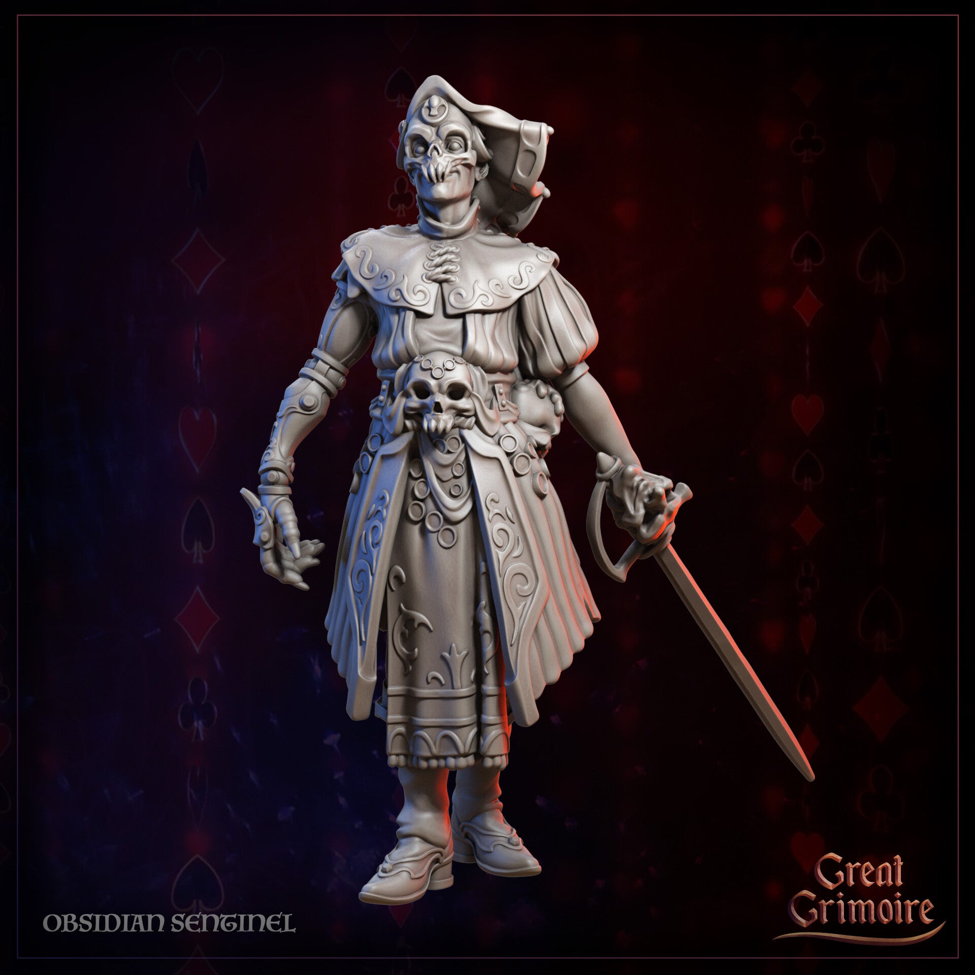 Macabre Masquerade - Obsidian Sentinel Reflections - 32mm - by Great Grimoire