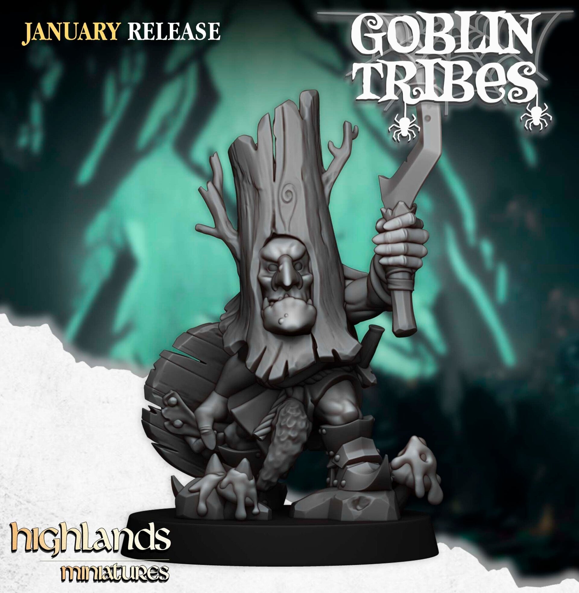 Goblin Tribes - Swamp Goblins with Pikes Command 3x - By Highlands Miniatures