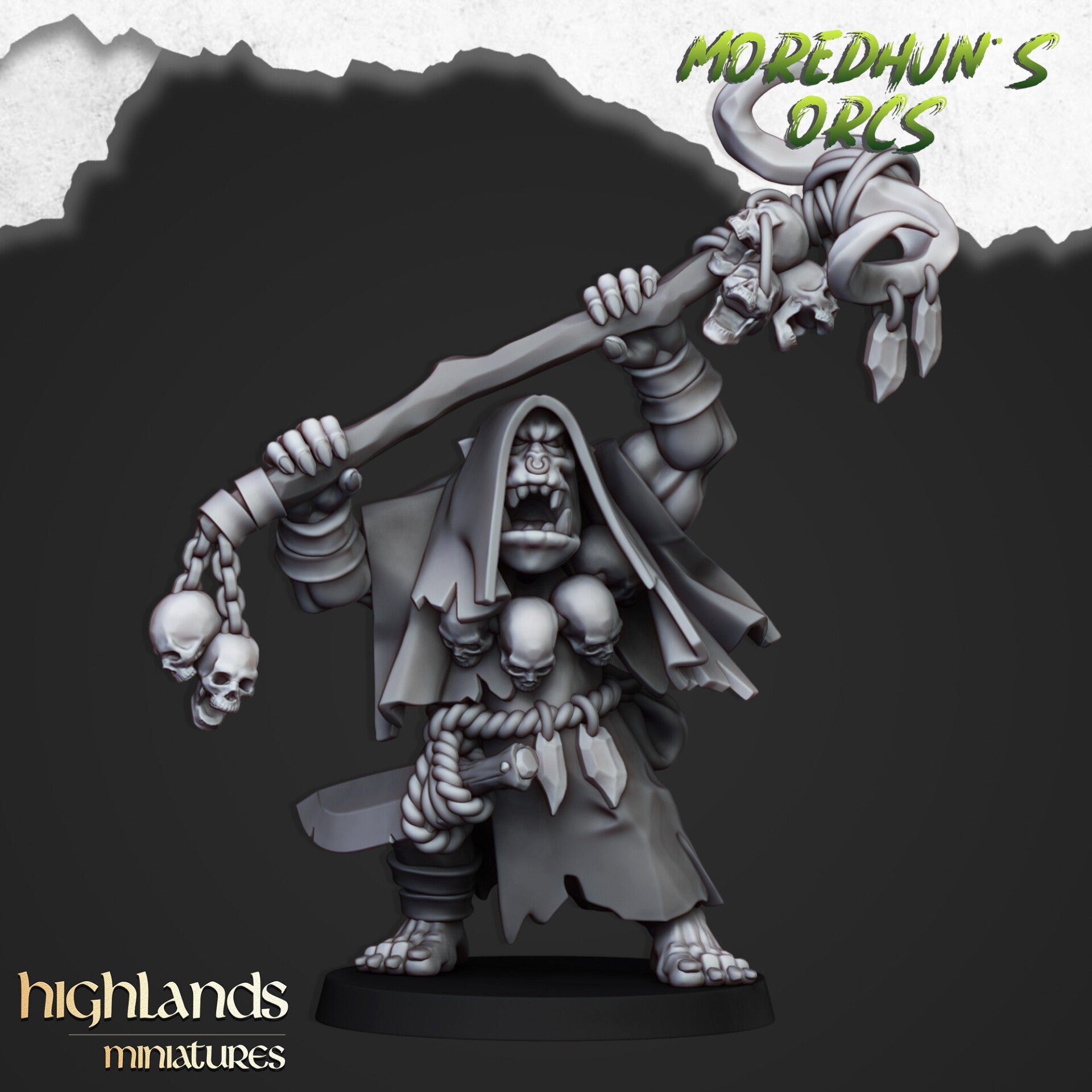Moredhun's Orcs - Orc Shaman 2 - By Highlands Miniatures