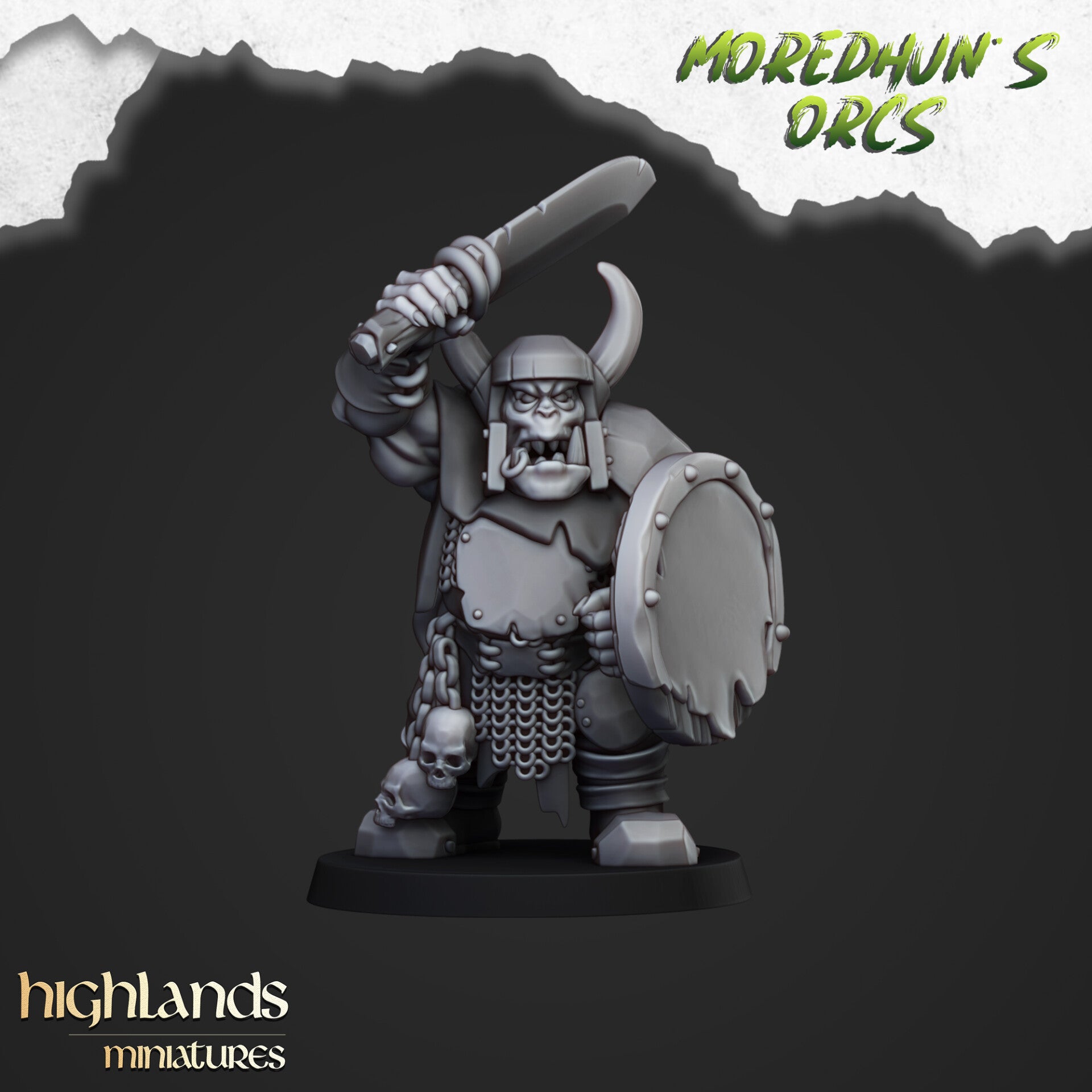 Moredhun's Orcs - Orc Warriors Command 3x - By Highlands Miniatures