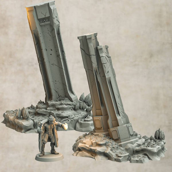 Sunken City - 2x Pillars - by 3DHexes
