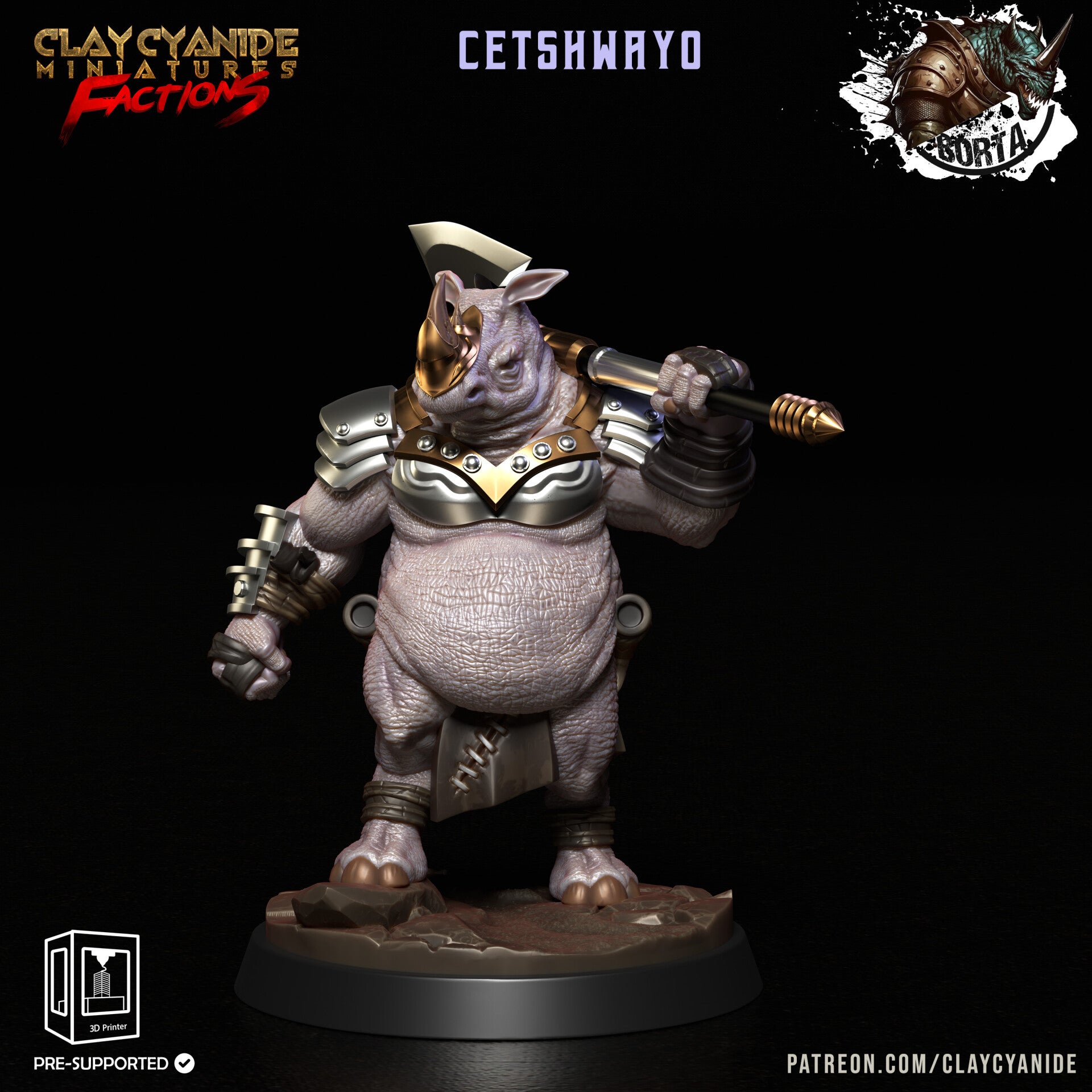 Battle Bortas - Cetshwayo - 32mm model - by Clay Cyanide