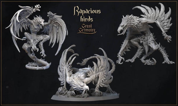 Celestial Children - Rapacious Birds - set of 3 - 32mm - by Great Grimoire