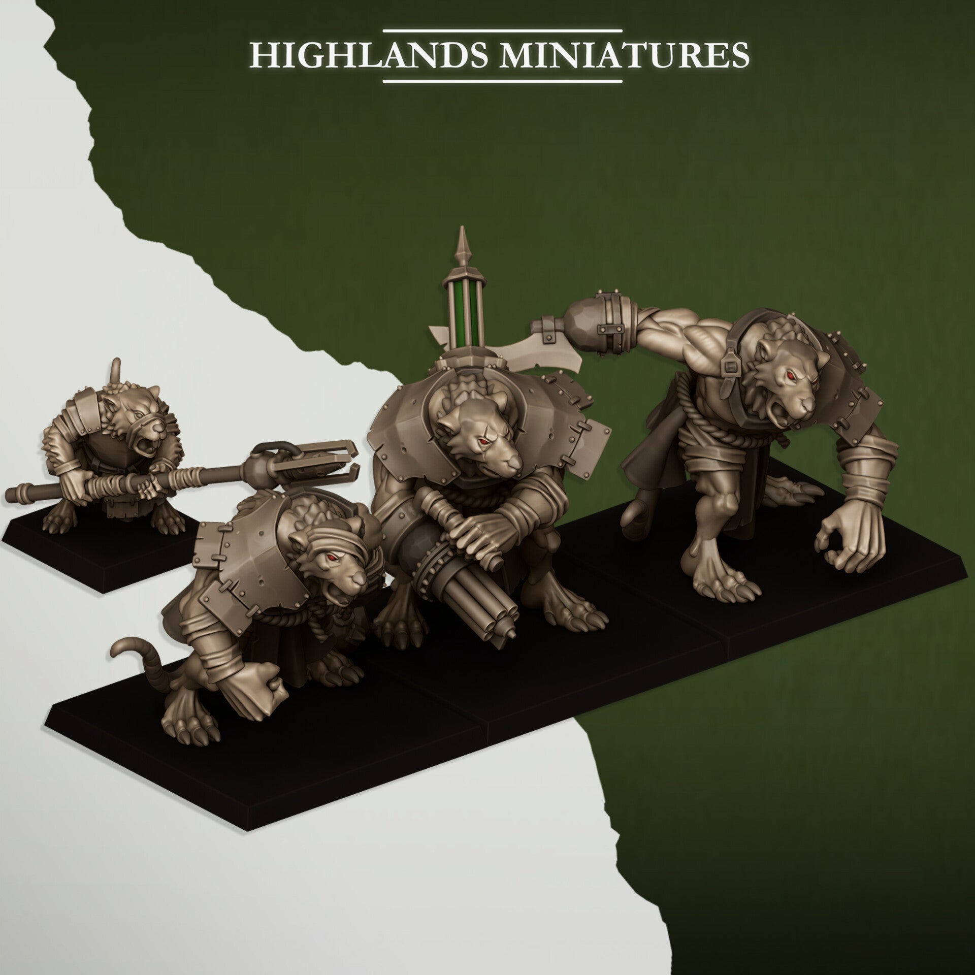 Sewer Vermin -  Ratgors & Ratgor Master - By Highlands Miniatures