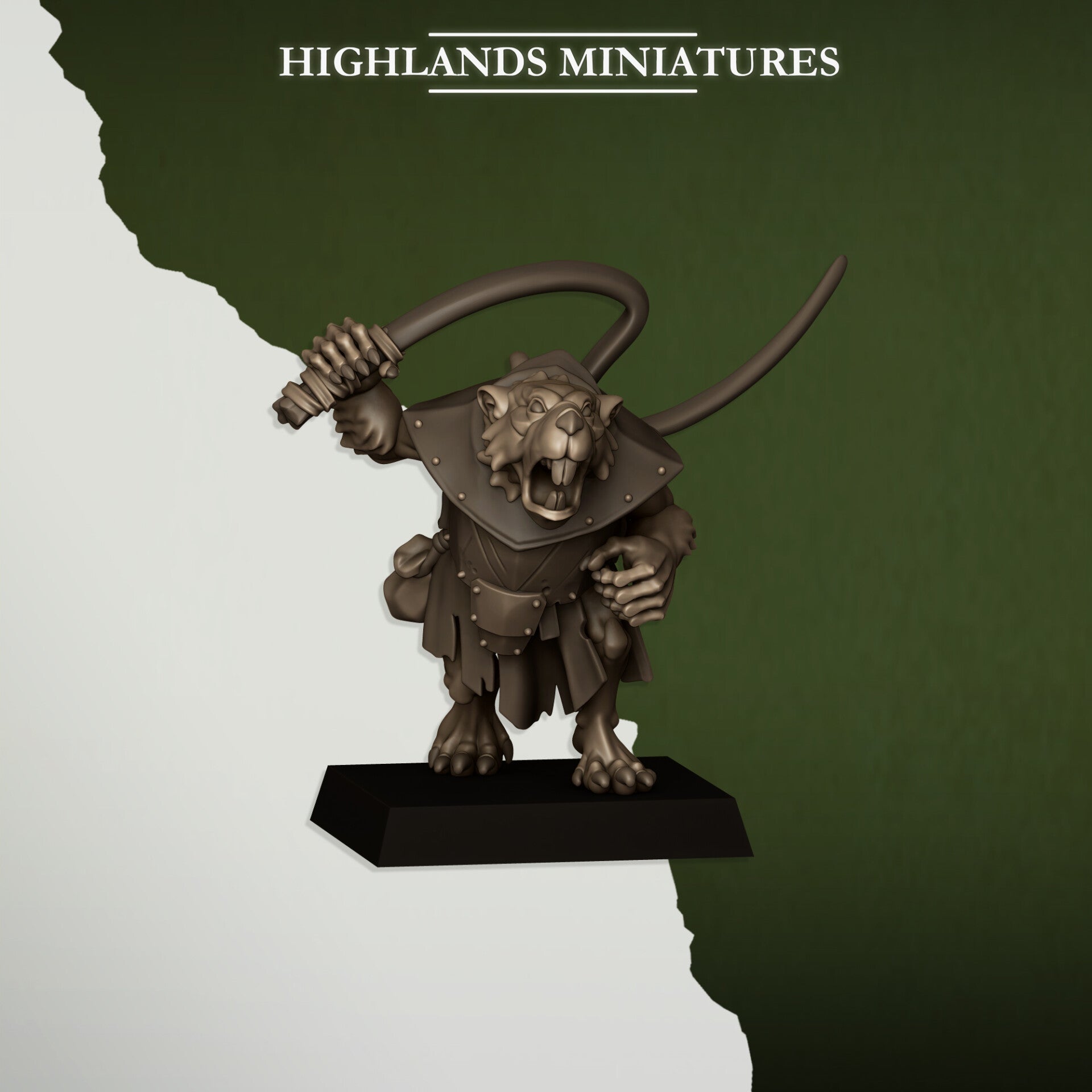 Sewer Vermin -  Giant Rat Masters 3x - By Highlands Miniatures