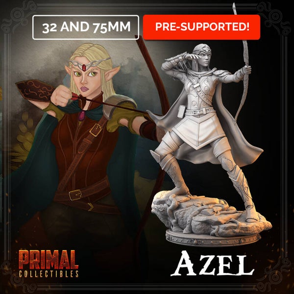 Dungeon Quest - Azel - 32mm/75mm - by Primal Collectibles