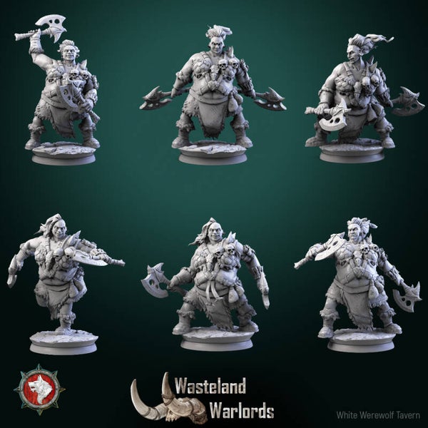 Wasteland Warlords - Big Barbarian Females 6x - 32mm