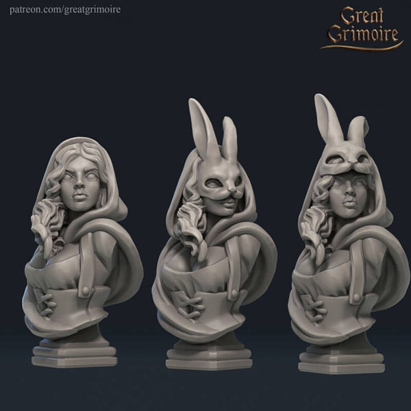 Red Bleeding Hood (mask optional) - Bust - by Great Grimoire