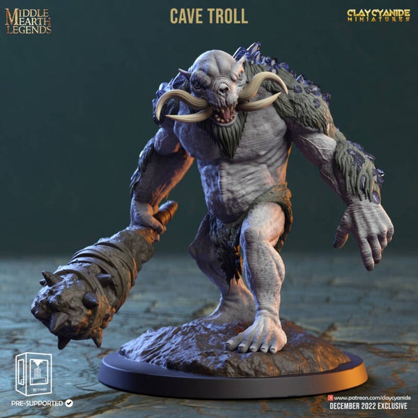 Middle Earth Legends - Cave Troll 2 - 32mm Giant - by Clay Cyanide
