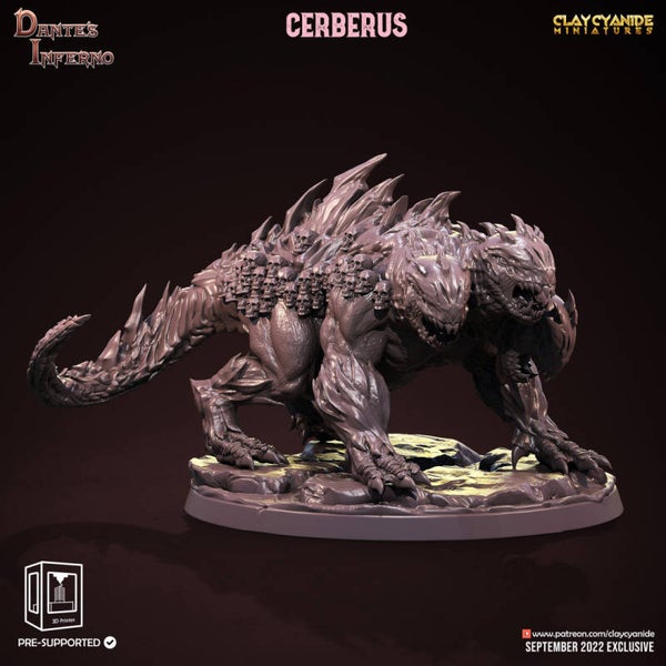 Dante's Inferno - Cerberus - Huge 32mm model - by Clay Cyanide