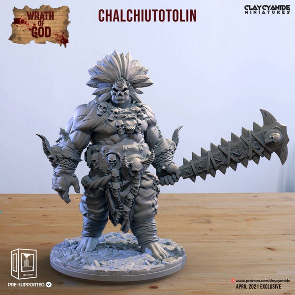 Wrath of God - Chalchiutotolin - 32mm large - by Clay Cyanide