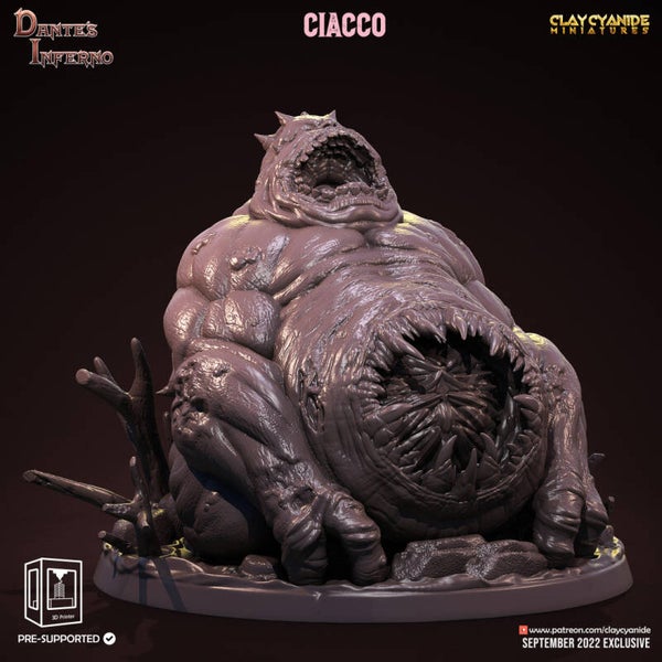 Dante's Inferno - Ciacco - Huge 32mm model - by Clay Cyanide