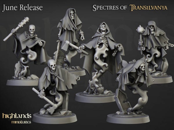 Transilvanya - Crypt Ghosts 6x - By Highlands Miniatures