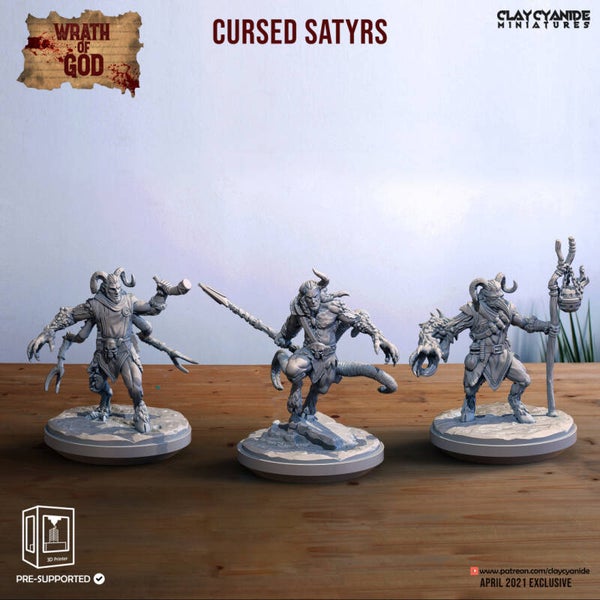Wrath of God - Cursed Satyr (middle) - 32mm - by Clay Cyanide