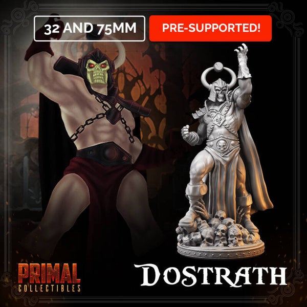 Dungeon Quest - Dostrath Dark Sorcerer - 32mm/75mm - by Primal Collectibles