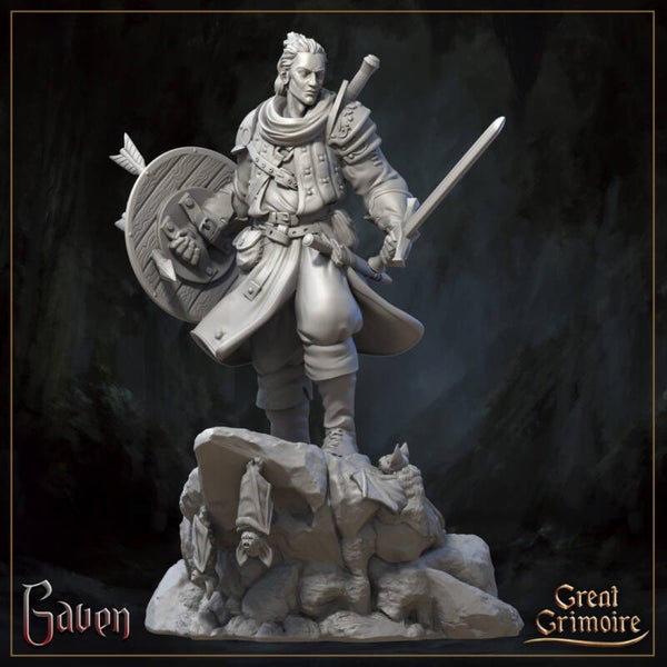 Horrors of the Underground - Gavin the Brave Warrior - 75mm - by Great Grimoire
