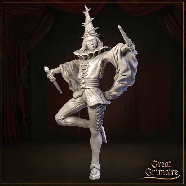 Behind the Crimson Curtain - Harlequin daggers defending - 75mm - by Great Grimoire