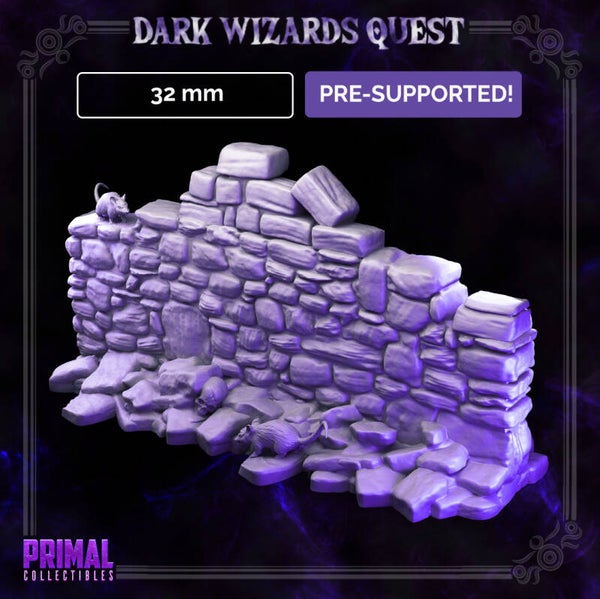 Dark Wizards Quest - Scenery: Stone Barrier - 32mm - by Primal Collectibles