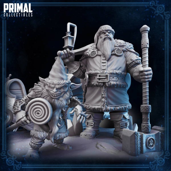 Christmas Gifts - Santa with Gremlin - Scale 75mm - by Primal Collectibles