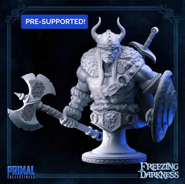 Freezing Darkness - Barbarian Kreyvos Bust - ca. 80mm - by Primal Collectibles