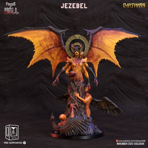 Princes of Hell - Jezebel - 32mm model - by Clay Cyanide