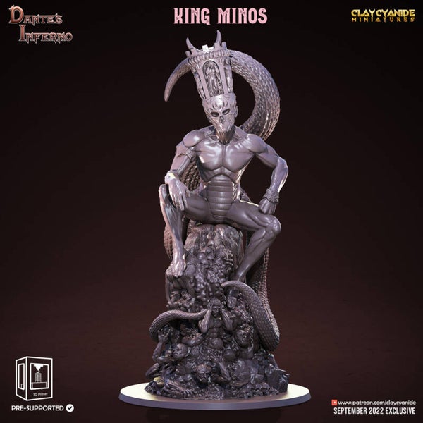 Dante's Inferno - King Minos - Gargantuan 32mm model - by Clay Cyanide