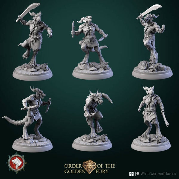 Order of the Golden Fury - Set of 6x Kobold Warrior - 32mm